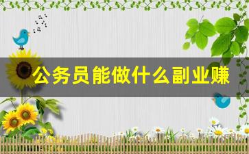 公务员能做什么副业赚钱