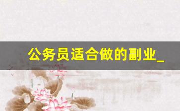 公务员适合做的副业_公务员的副业收入怎么算