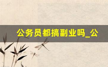 公务员都搞副业吗_公务员允许搞副业吗