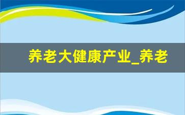 养老大健康产业_养老产业有哪些项目