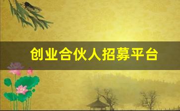 创业合伙人招募平台