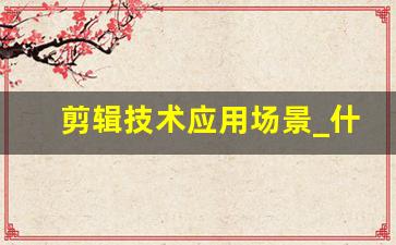 剪辑技术应用场景_什么是应用场景