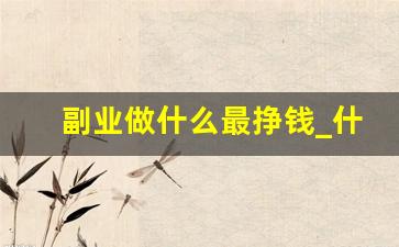 副业做什么最挣钱_什么副业最挣钱