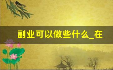副业可以做些什么_在家待着干点啥能挣钱