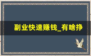 副业快速赚钱_有啥挣钱的副业