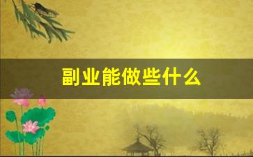 副业能做些什么