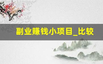 副业赚钱小项目_比较靠谱的副业