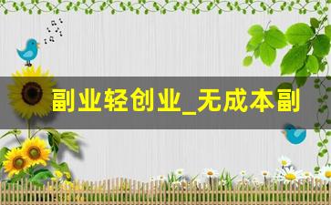 副业轻创业_无成本副业