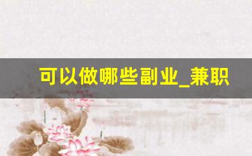 可以做哪些副业_兼职做什么副业好