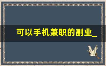 可以手机兼职的副业_适合在家做的兼职或副业