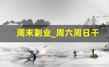 周末副业_周六周日干什么挣点钱