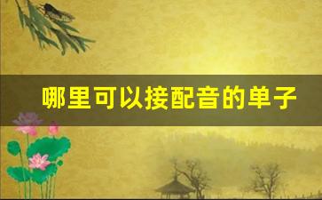 哪里可以接配音的单子