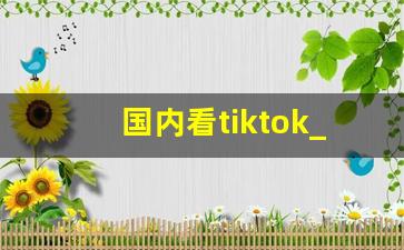 国内看tiktok_在国内看tiktok