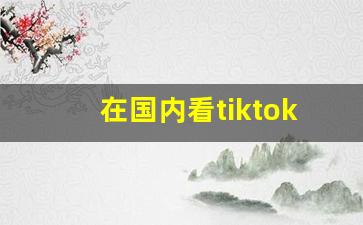 在国内看tiktok