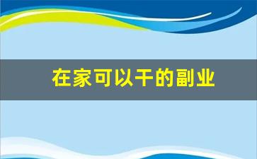 在家可以干的副业