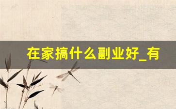 在家搞什么副业好_有工作可以搞的副业有哪些