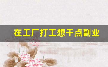 在工厂打工想干点副业_打工干什么活挣钱多
