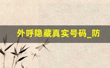 外呼隐藏真实号码_防拉黑无限打电话软件