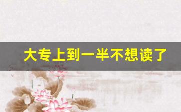 大专上到一半不想读了