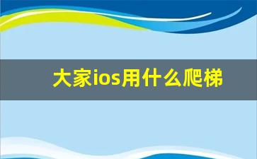 大家ios用什么爬梯_ios看油管用什么加速器