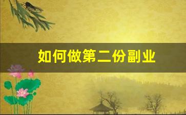 如何做第二份副业