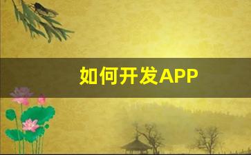 如何开发APP