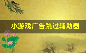 小游戏广告跳过辅助器_跳过游戏内广告的软件