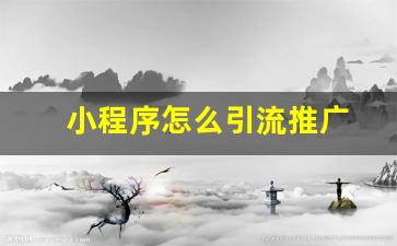 小程序怎么引流推广
