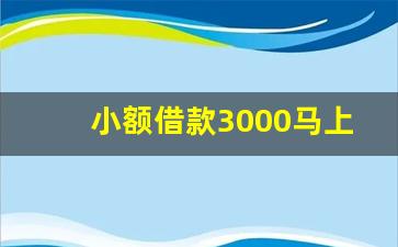小额借款3000马上到账的不看征信
