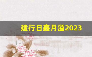 建行日鑫月溢2023_2023年建行理财产品哪款好