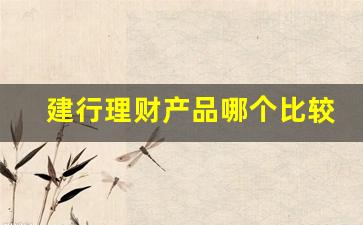 建行理财产品哪个比较安全购买好_建行存款产品有风险吗