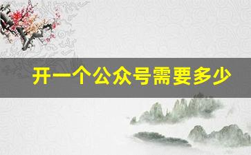 开一个公众号需要多少钱