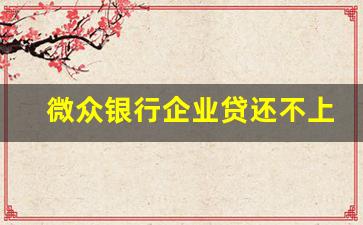 微众银行企业贷还不上怎么办