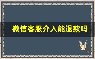 微信客服介入能退款吗_微信商家投诉退款规则