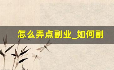 怎么弄点副业_如何副业