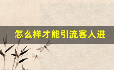 怎么样才能引流客人进店