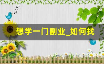 想学一门副业_如何找一门副业