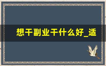 想干副业干什么好_适合晚上做的25个副业