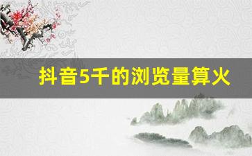 抖音5千的浏览量算火吗