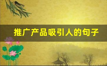 推广产品吸引人的句子_产品发圈的经典句子