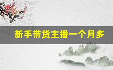 新手带货主播一个月多少钱