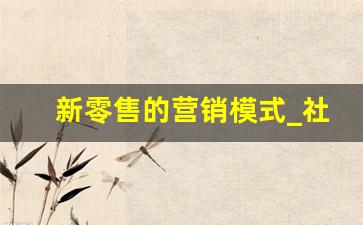新零售的营销模式_社交新零售