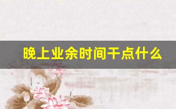 晚上业余时间干点什么副业好