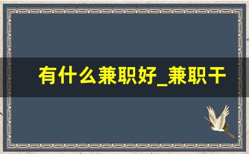有什么兼职好_兼职干点啥好