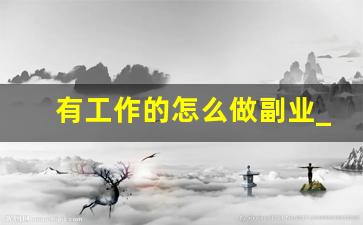 有工作的怎么做副业_做点副业