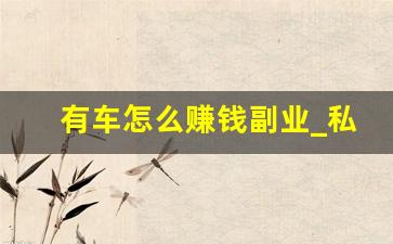 有车怎么赚钱副业_私家车能干啥挣外快