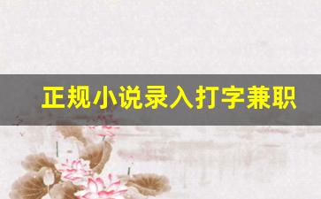 正规小说录入打字兼职