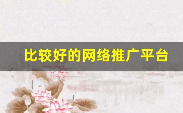 比较好的网络推广平台