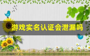游戏实名认证会泄漏吗
