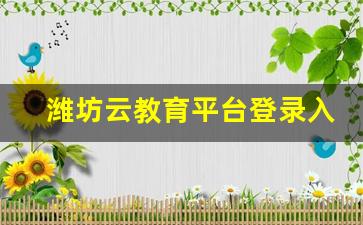 潍坊云教育平台登录入口_潍坊市云教育平台登录